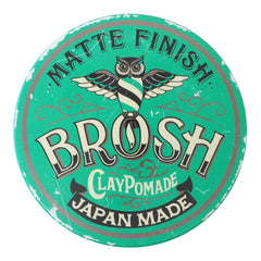 BROSH Matte Finish Clay Pomade bottle shows travel-friendly packaging for on-the-go styling.