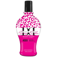 Brown Sugar Black Chocolate Raspberry Cream 400X Bronzer bottle pour delivers rich bronze color and lush scent