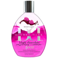 Brown Sugar Black Chocolate Raspberry Cream bottle demonstrates deep, even color with silky-smooth hydration.