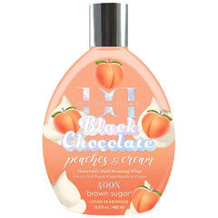 Brown Sugar Peaches & Cream 400X bottle highlights deep, long-lasting bronze color.