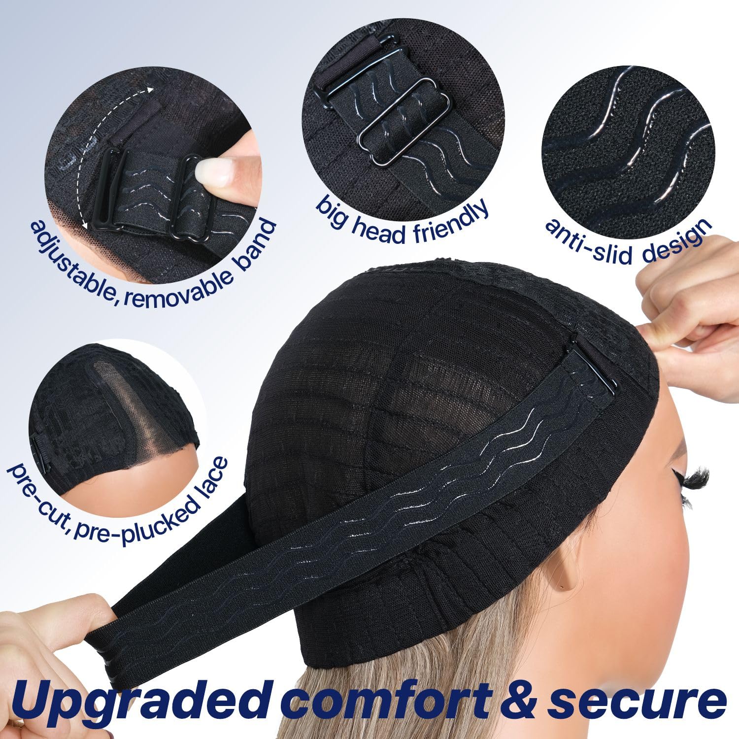BrownBomb dark blue wig care-ready design supports quick storage and maintenance