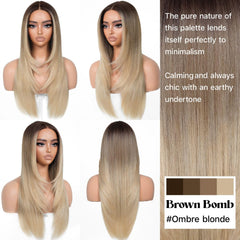 BrownBomb Ombre Blonde Wig lace-front closeup shows pre-cut, pre-plucked edges for a neater look.