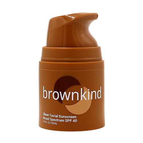 brownkind Sheer Facial Sunscreen bottle close-up in travel-friendly 30ml format