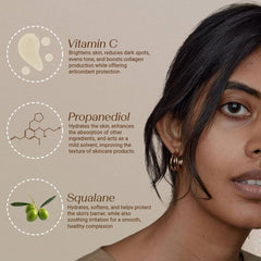 brownkind Vitamin C Serum texture closeup emphasizes smoother skin surface