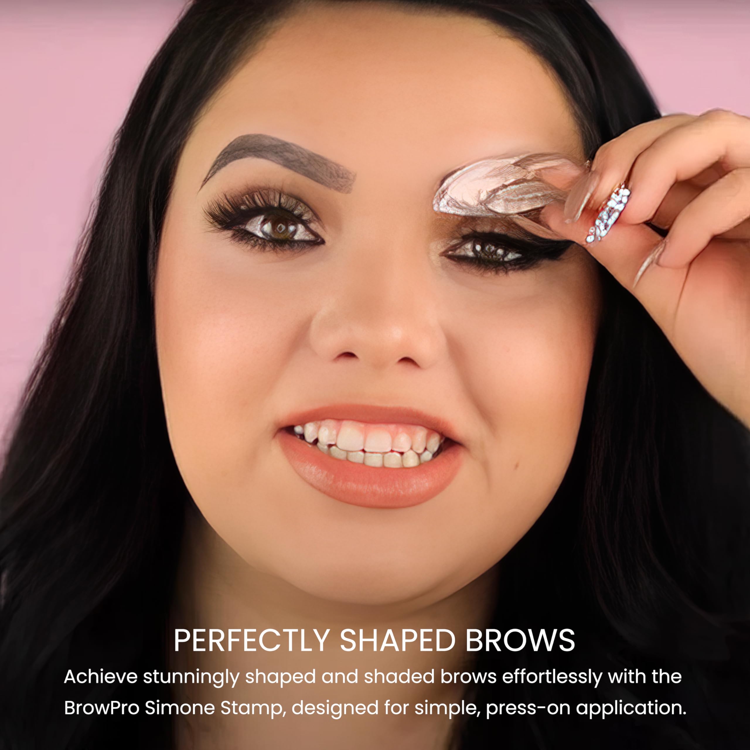 BrowPro Simone Stamp compact packaging shown for on-the-go touch-ups.