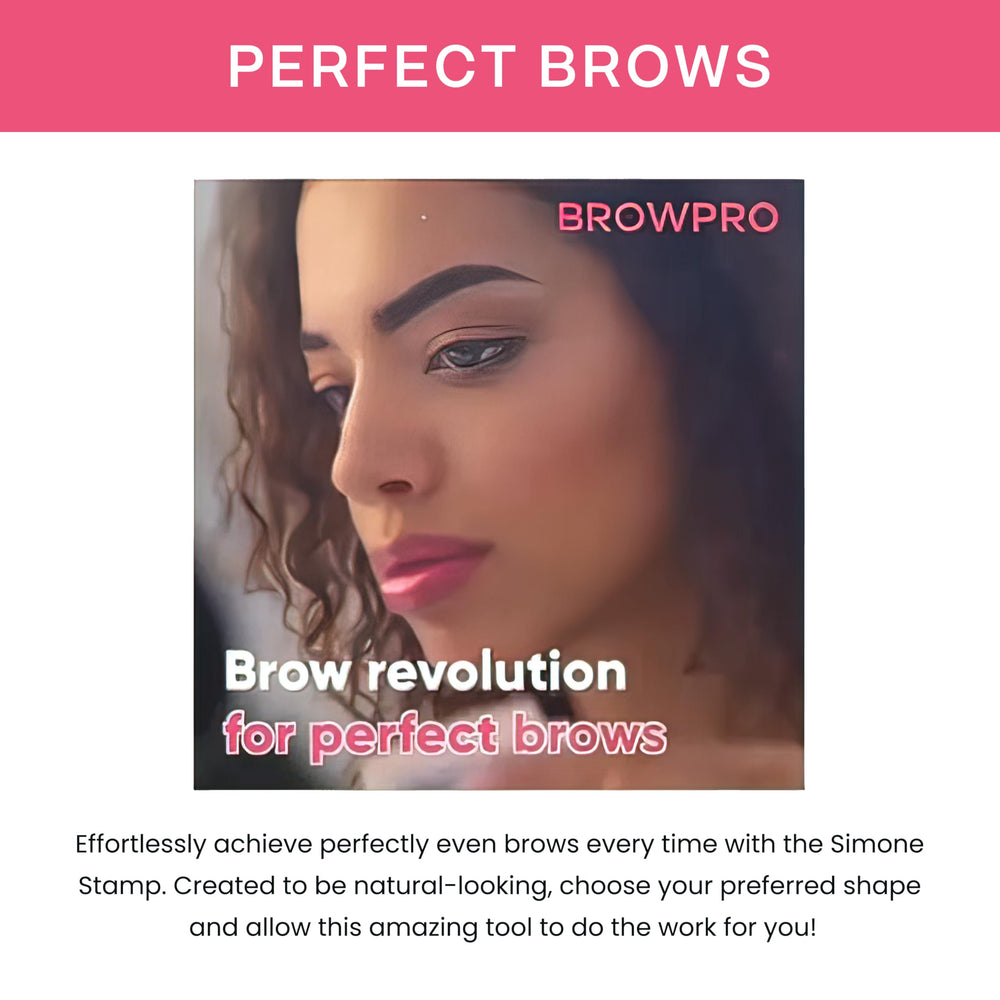 BrowPro Simone Stamp rounded shape creates soft, natural-looking brows.
