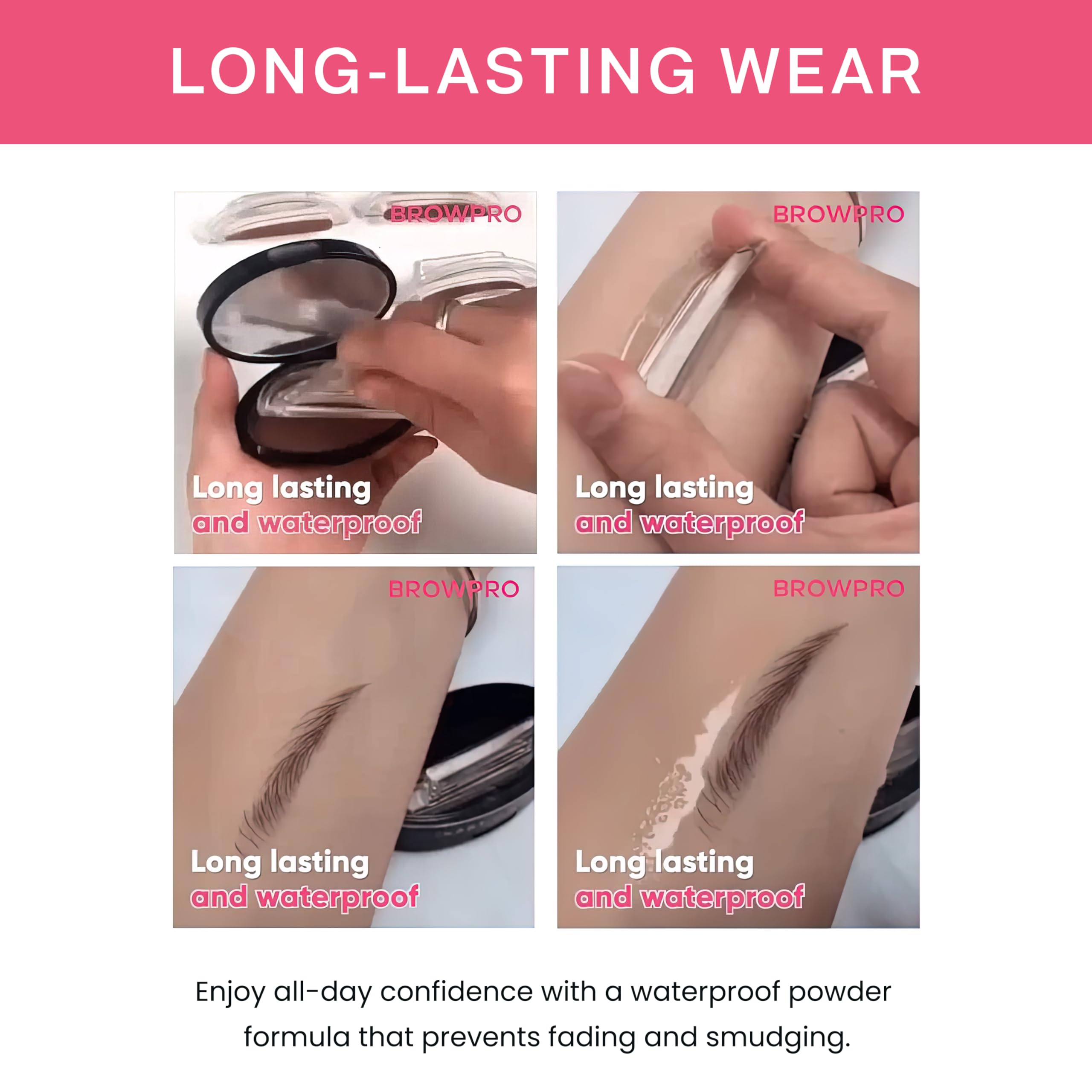 BrowPro Simone Stamp waterproof powder visual for all-day wear