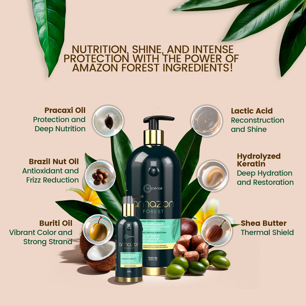 Hair after treatment with Brscience Amazon Forest Thermal Seal showing smoothness and shine