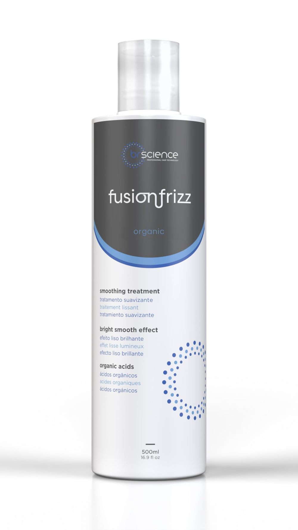 Brscience Fusionfrizz bottle ready for progressive smoothing and hydration.