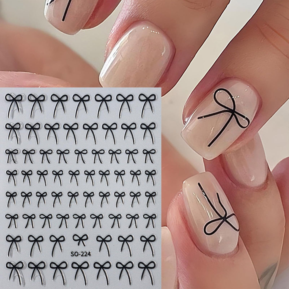 Brtavizvy 3D pink bow sticker adding dimension to any manicure