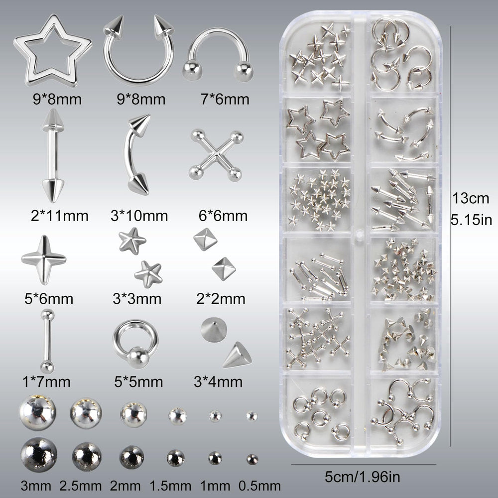 Brtavizvy flat-back studs provide secure adhesion for precise nail details.