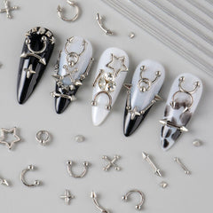 Brtavizvy gothic star nail charm adds dramatic flair to manicures.