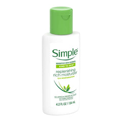 Bruder Simple Replenishing Rich Moisturizer 4.2 oz 2-pack bottle close-up for daily hydration.