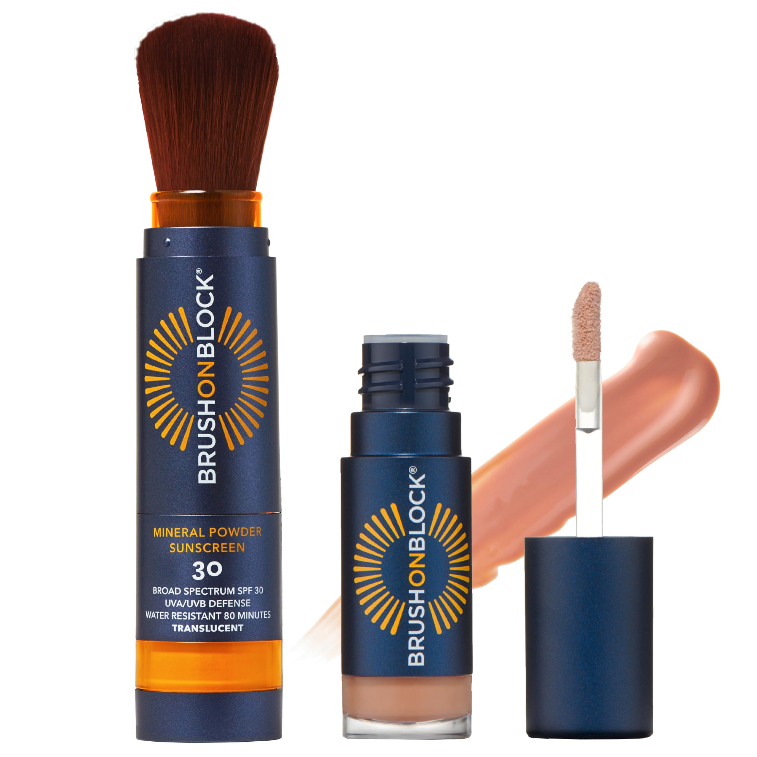 Brush On Block full-face sun protection kit with mineral SPF protection.