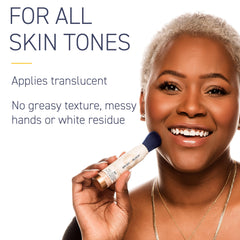 Brush On Block can be applied over makeup for convenient touch-ups.