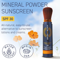 Brush On Block protective lip oil SPF 30 for glossy lips.