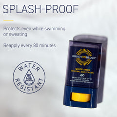 Brush On Block Quick Stick demonstrating 80-minute water resistance during activities