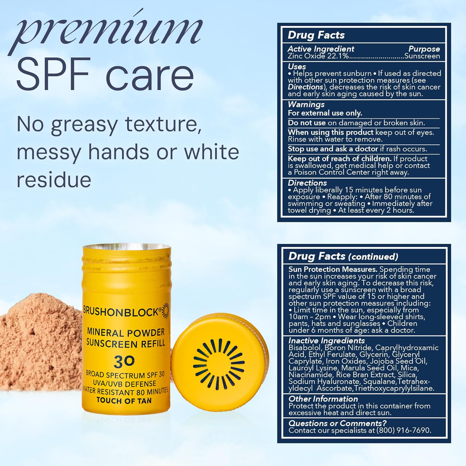 Brush On Block reef-friendly formula free of oxybenzone and octinoxate.