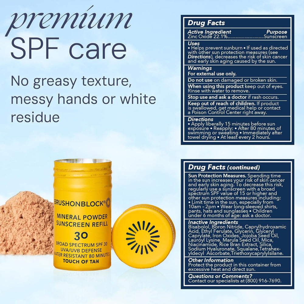 Brush On Block reef-friendly formula free of oxybenzone and octinoxate.