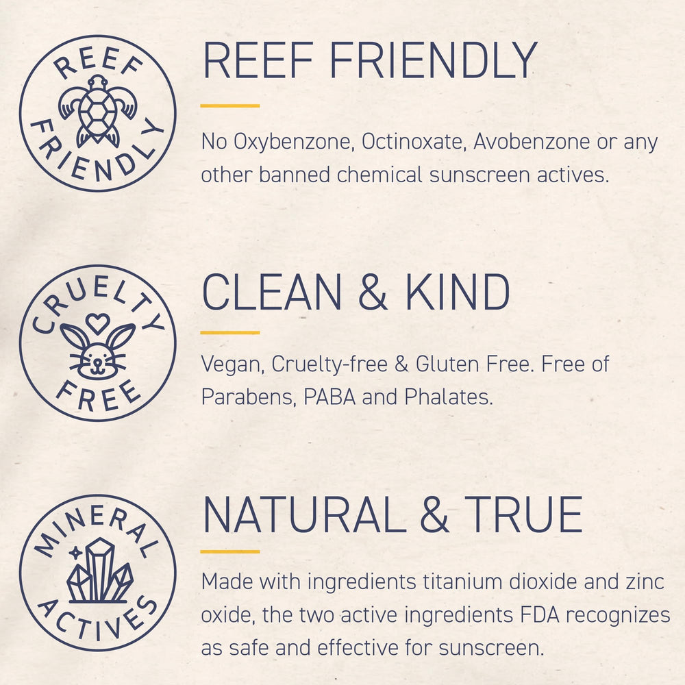 Brush On Block reef-friendly mineral sunscreen with no chemical actives.