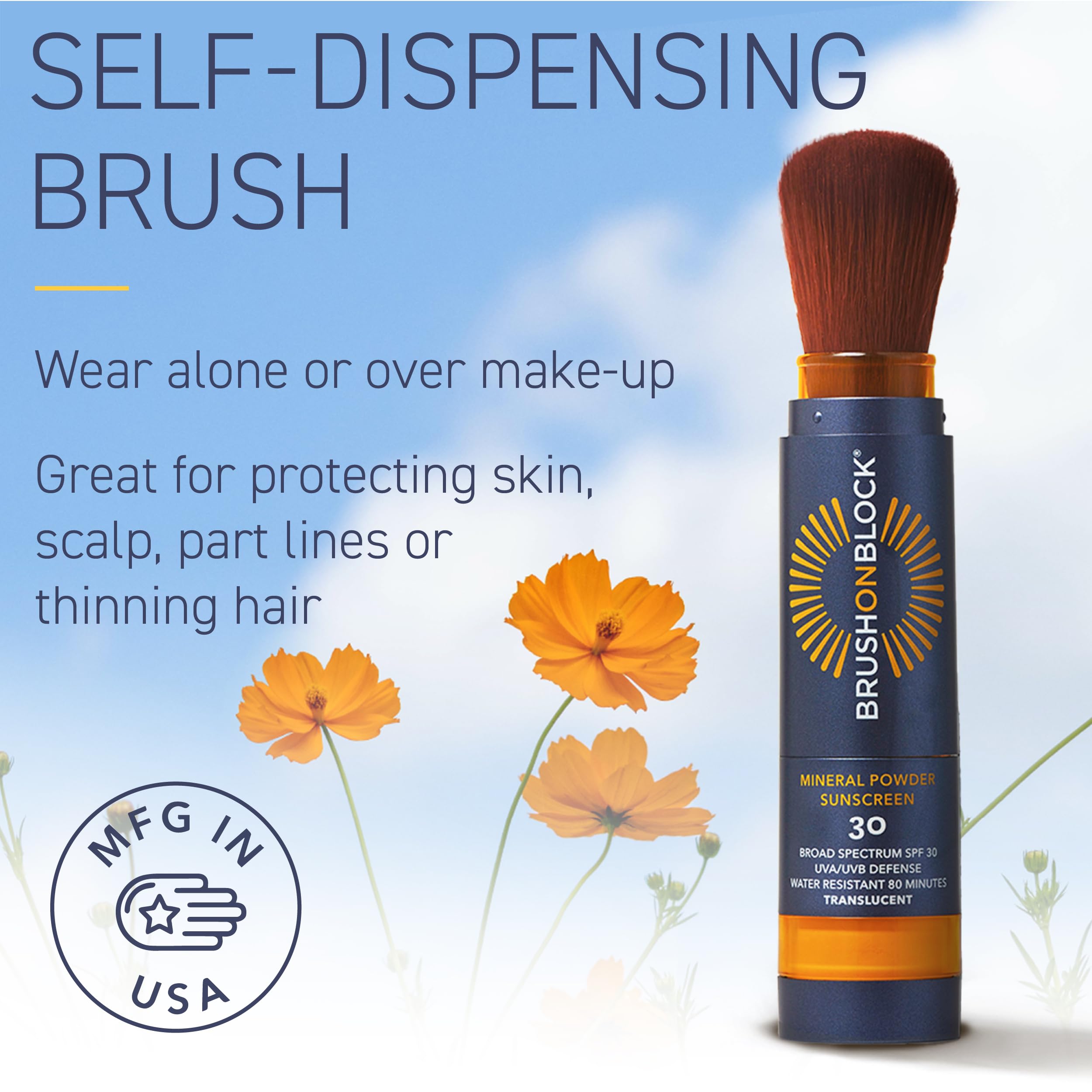 Brush On Block can be applied over makeup for quick touch-ups