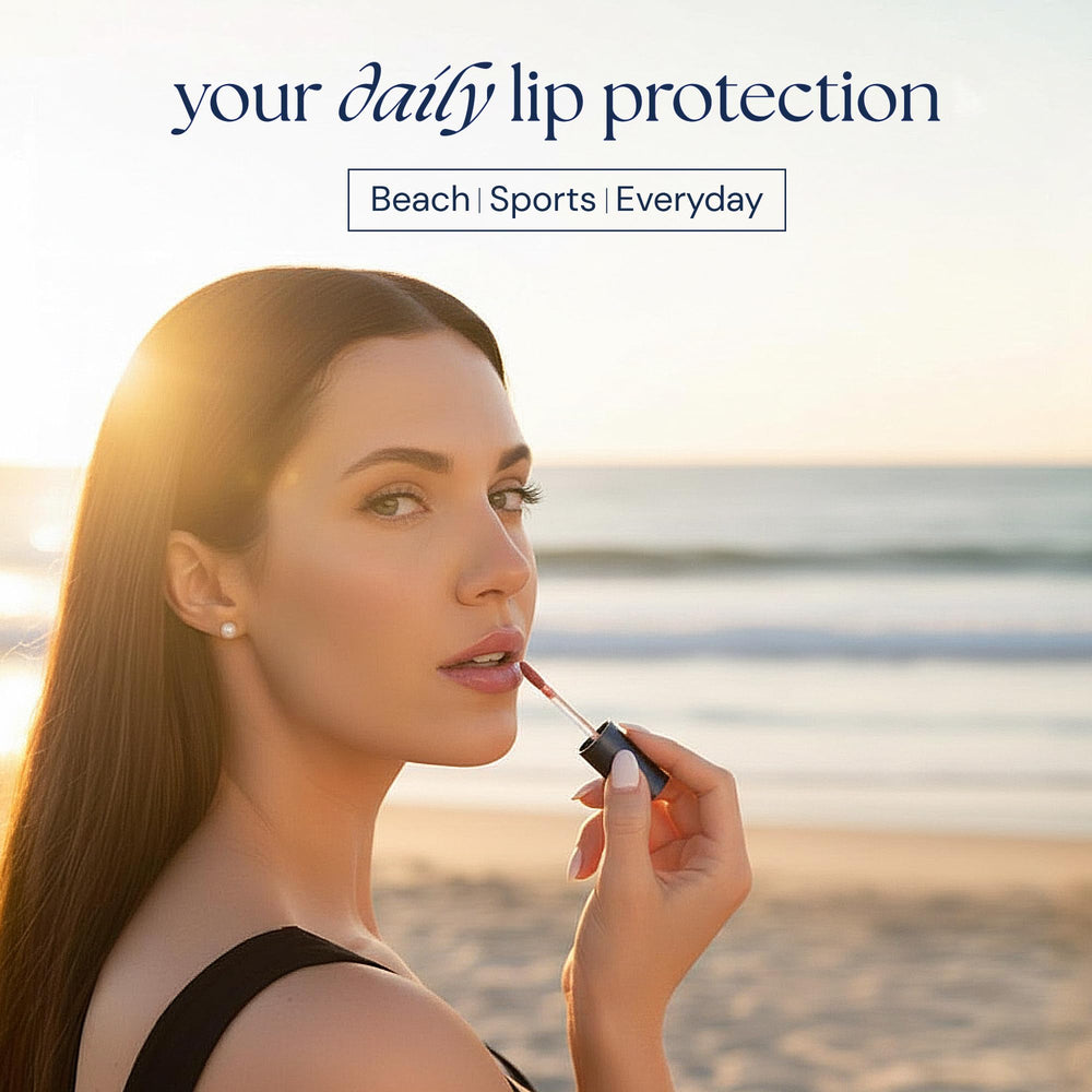 Brush On Block Sun Shine Lip Oil featuring argan, castor, and sunflower oils for hydration.