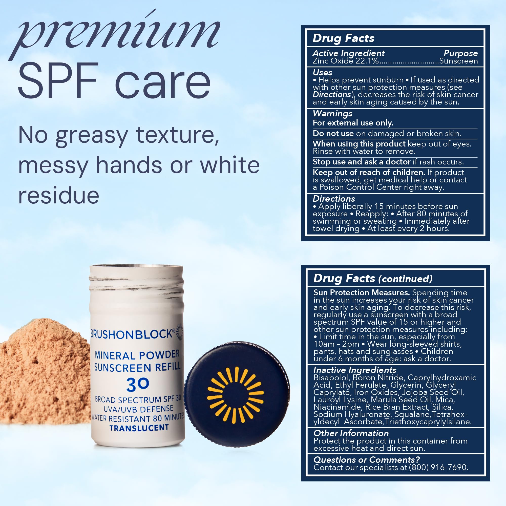 Brush On Block vegan-friendly, paraben-free formula suitable for sensitive skin