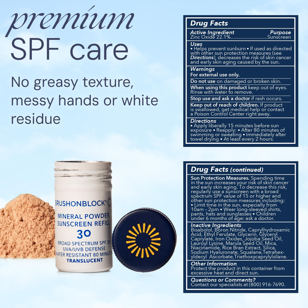 Brush On Block vegan-friendly, paraben-free formula suitable for sensitive skin