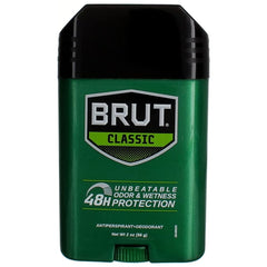 BRUT anti-perspirant stick close-up showing classic scent for all-day freshness.