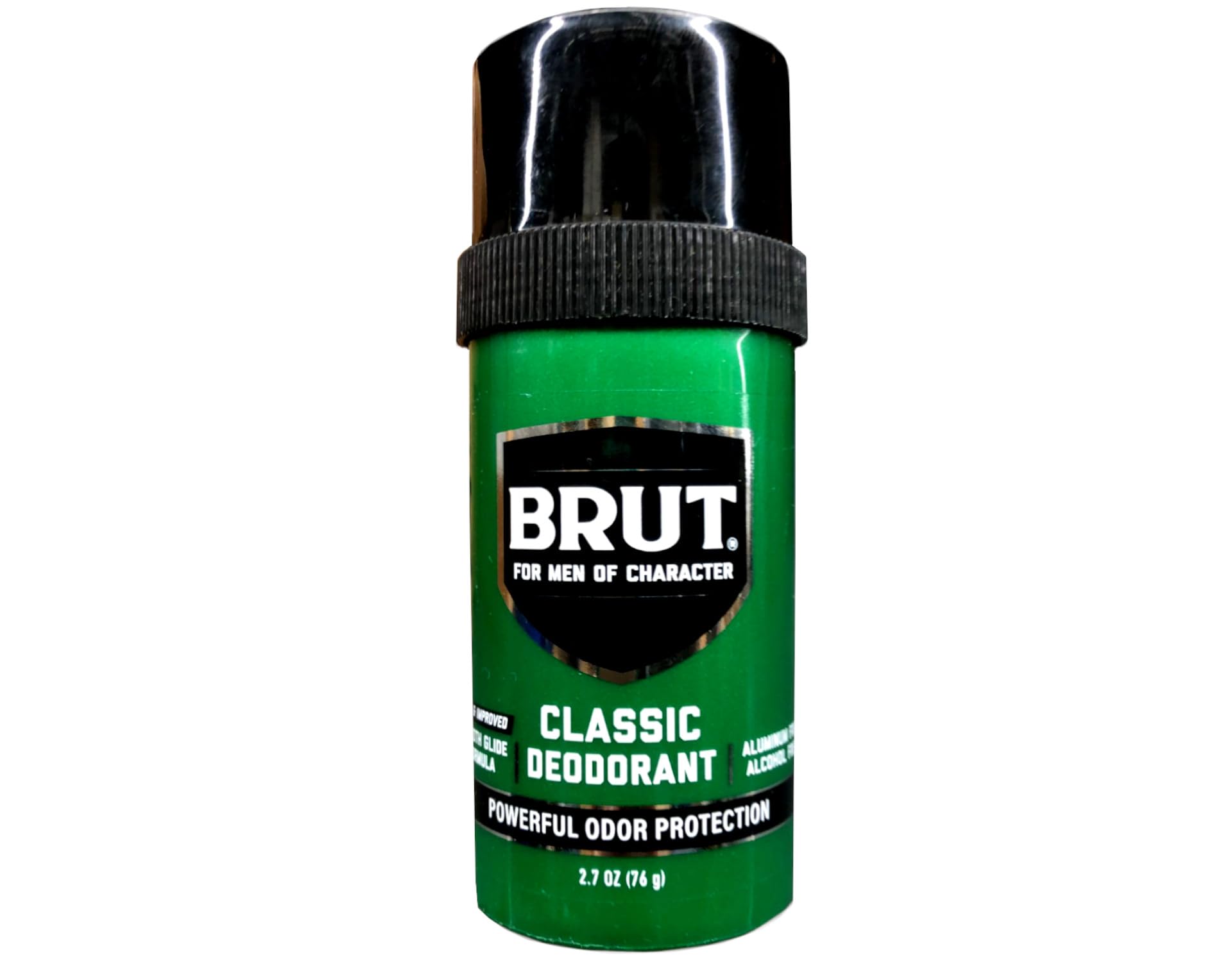 BRUT Classic Round Stick Deodorant Original Scent packaging and branding.