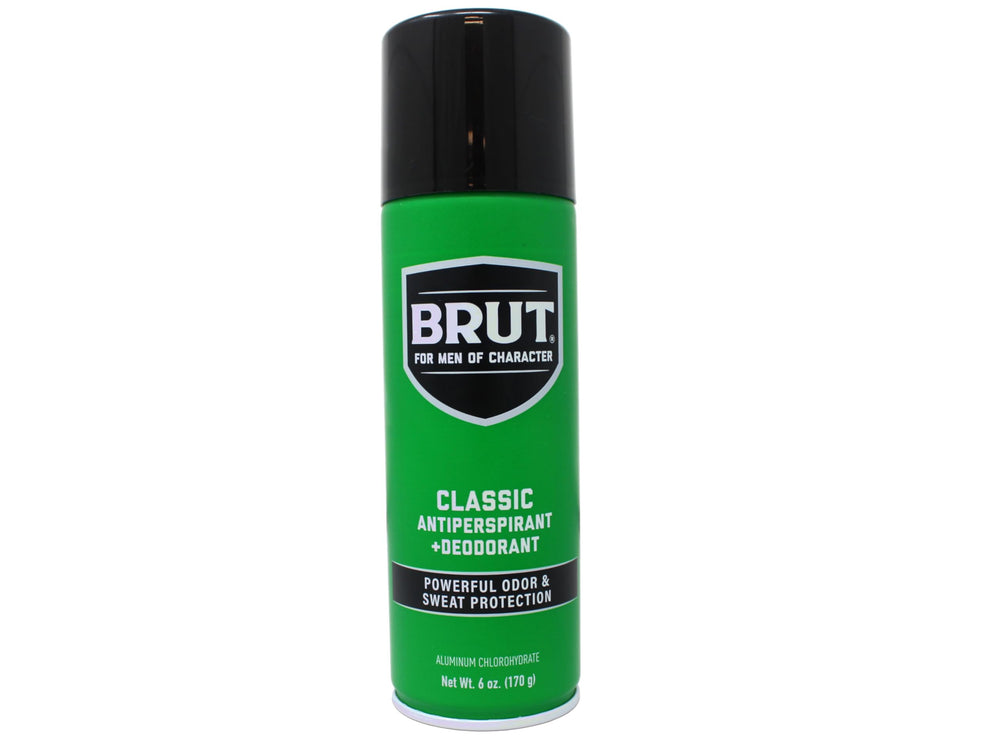 BRUT Classic spray-action bottle demonstrates quick, refreshing protection.