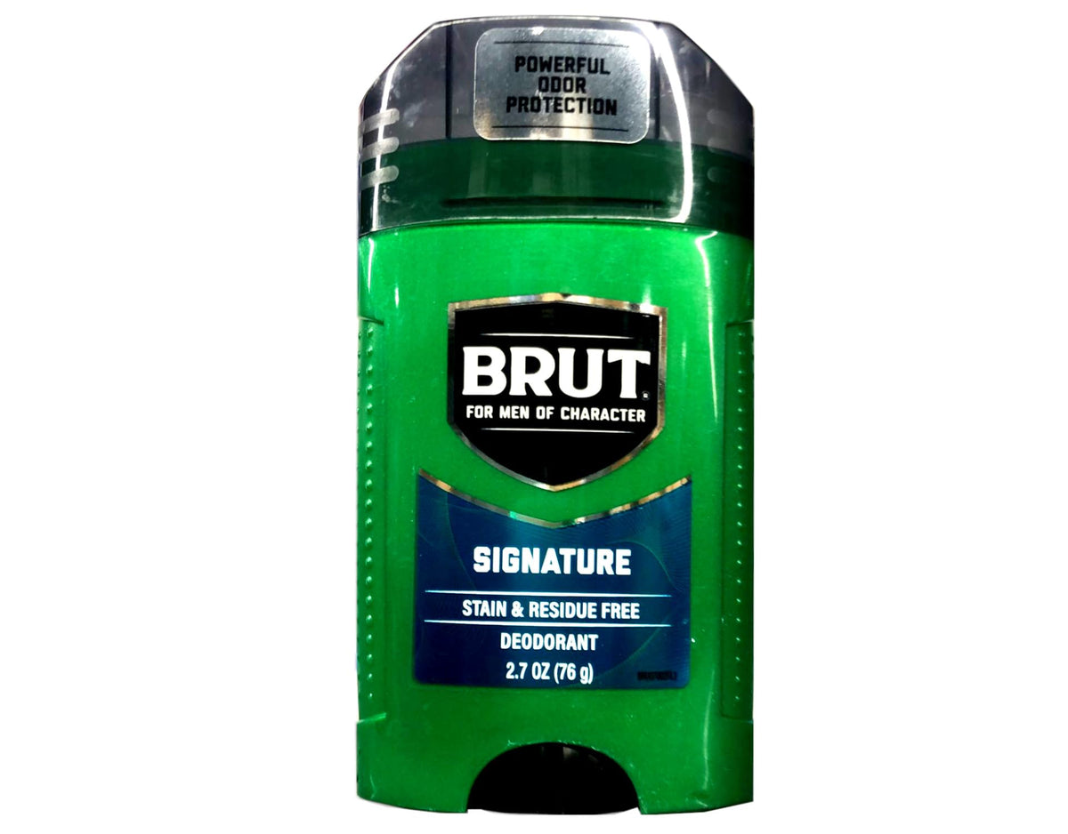 Brut oval solid deodorant 2.25 oz delivers all-day freshness.