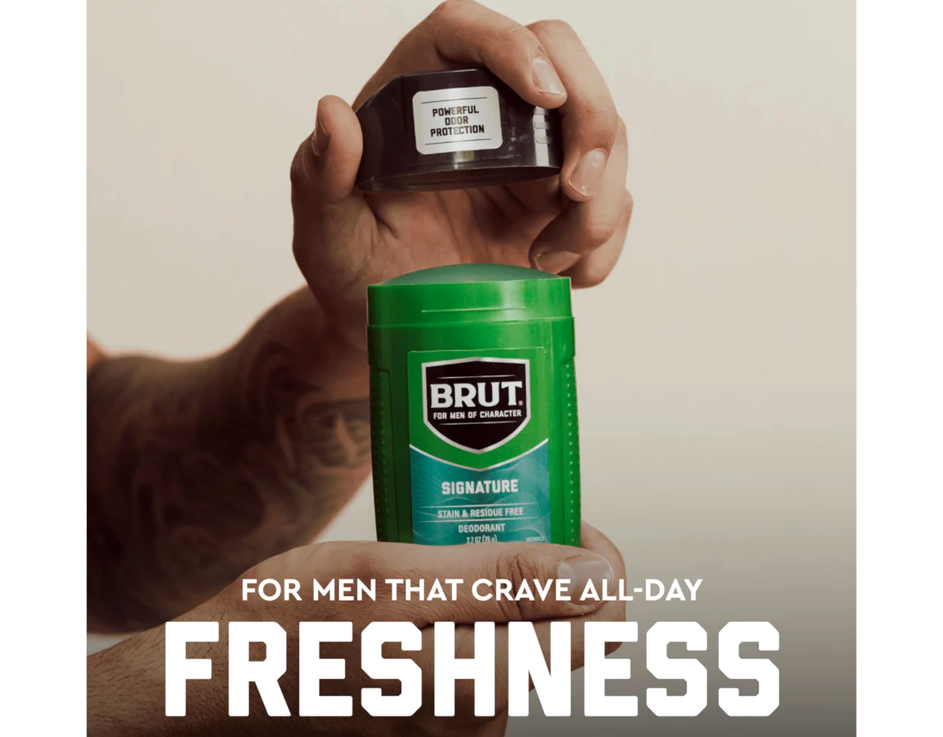 Brut packaging image showing classic design and branding.