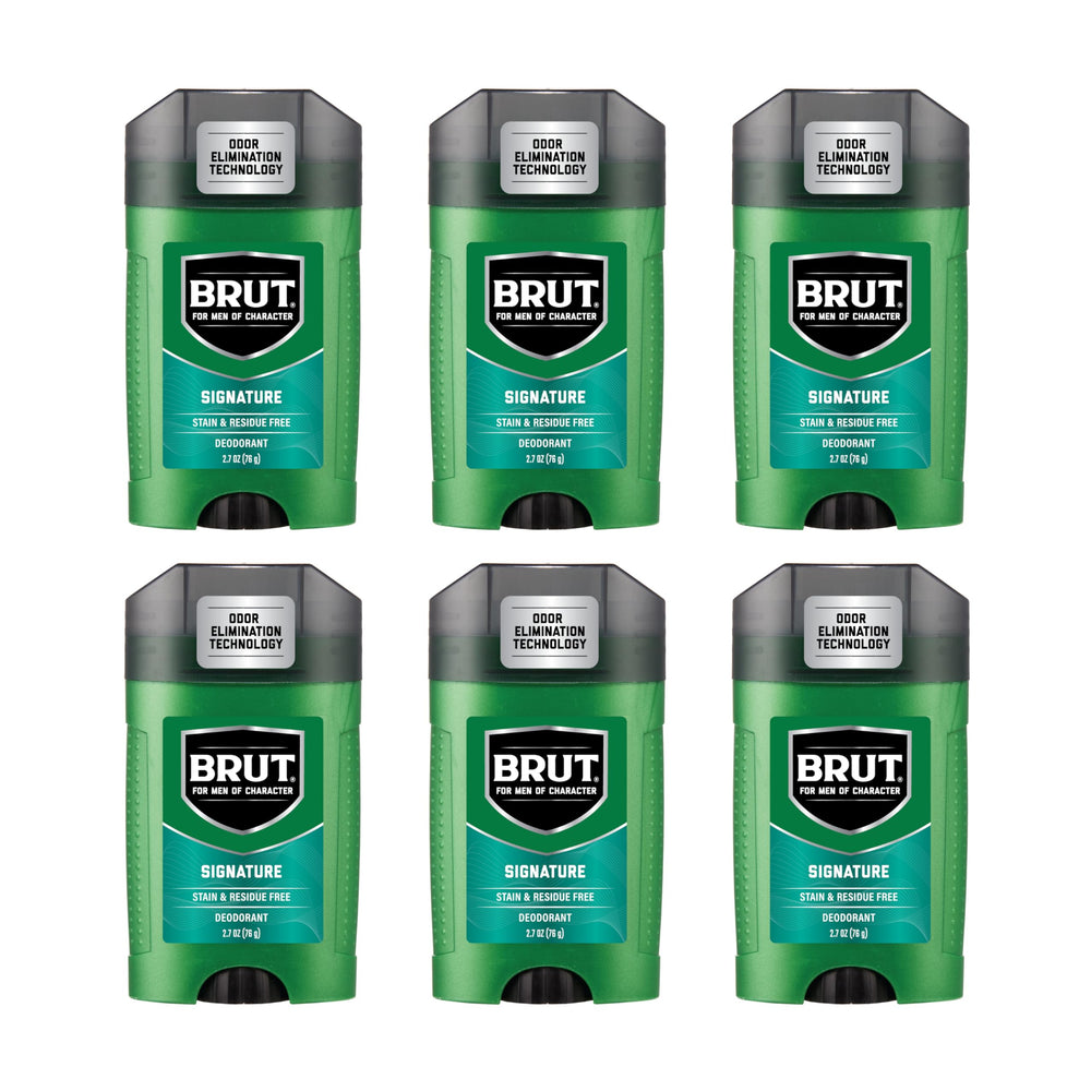 Brut Signature deodorant bottle for all-day freshness.