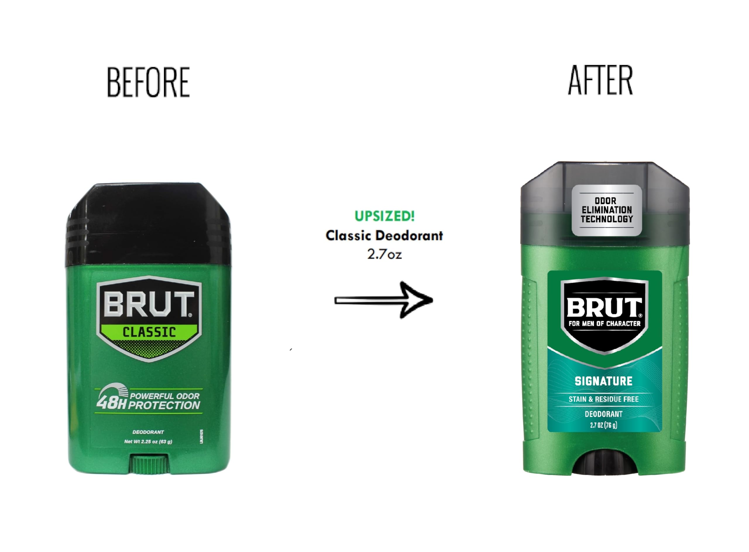 Brut Signature deodorant dial close-up for easy application.