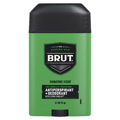 Brut Signature label detail highlighting classic fragrance.