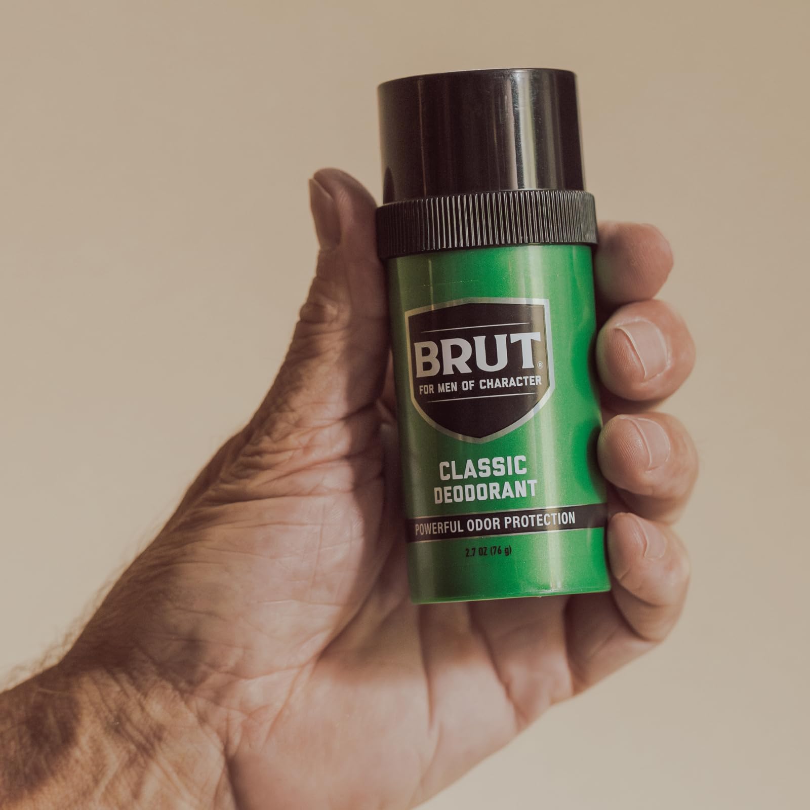 BRUT Deodorant Stick Original label on the box emphasizes US-made quality.