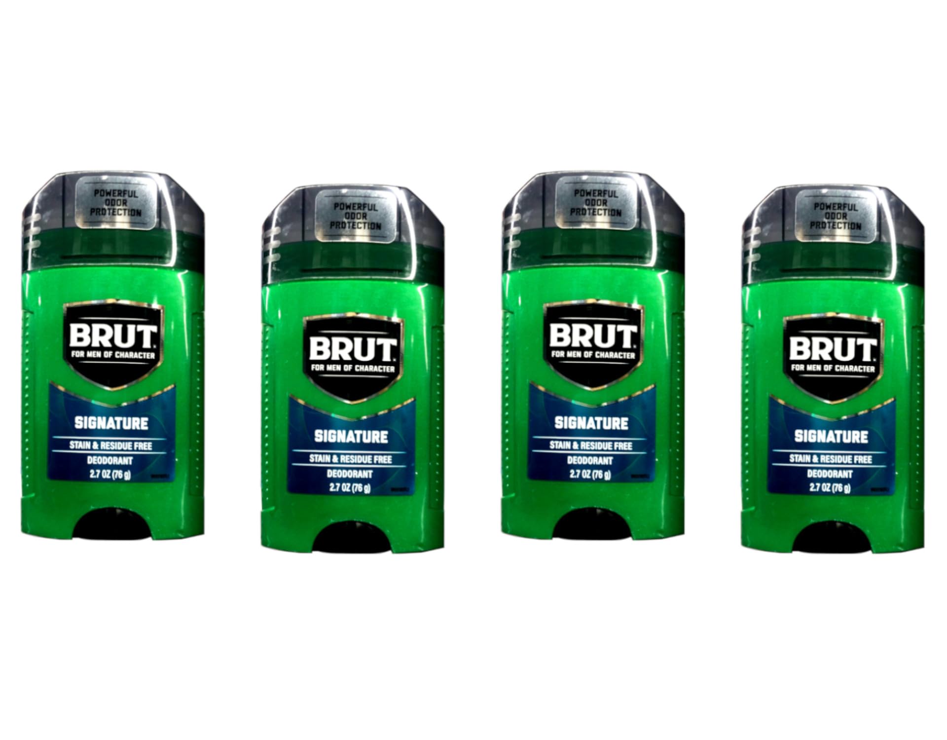 Brut Original Scent deodorant 4-pack packshot for multi-pack convenience and ongoing freshness.