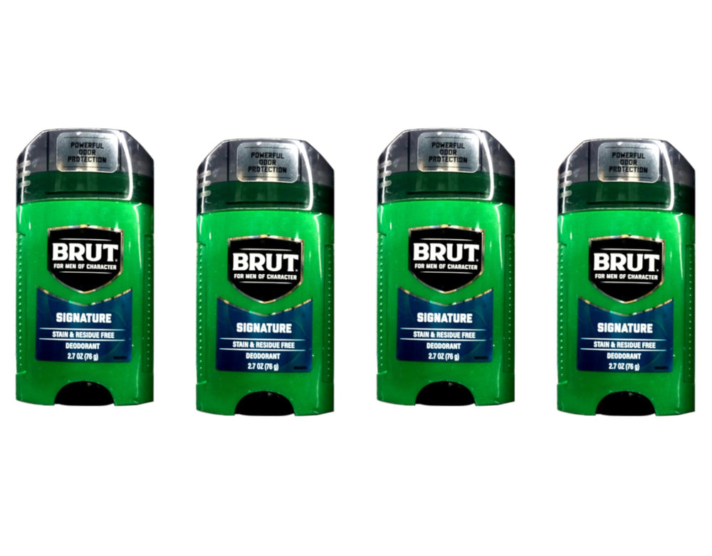 Brut Original Scent deodorant 4-pack packshot for multi-pack convenience and ongoing freshness.