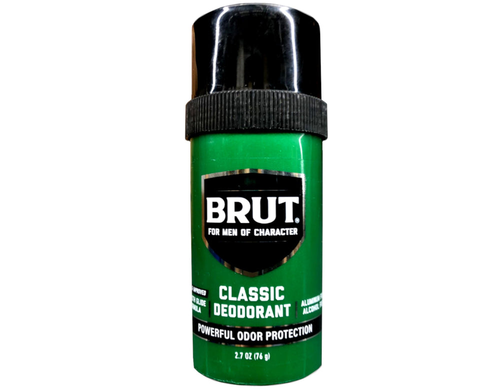 Brut Round Solid Deodorant gym-bag-ready for post-workout freshness.