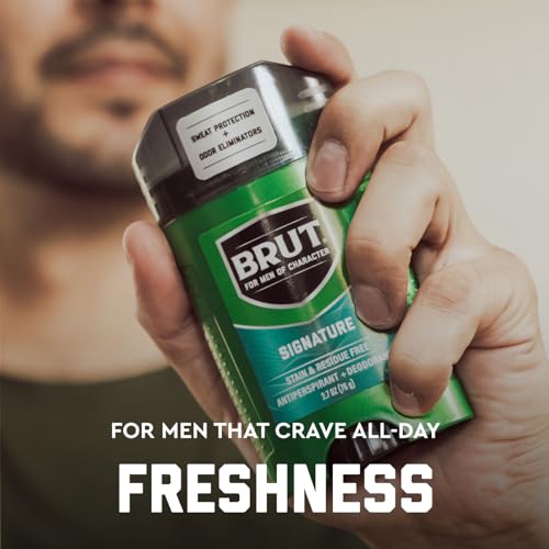BRUT Signature Scent fragrance notes blend wood, citrus, lavender for freshness.