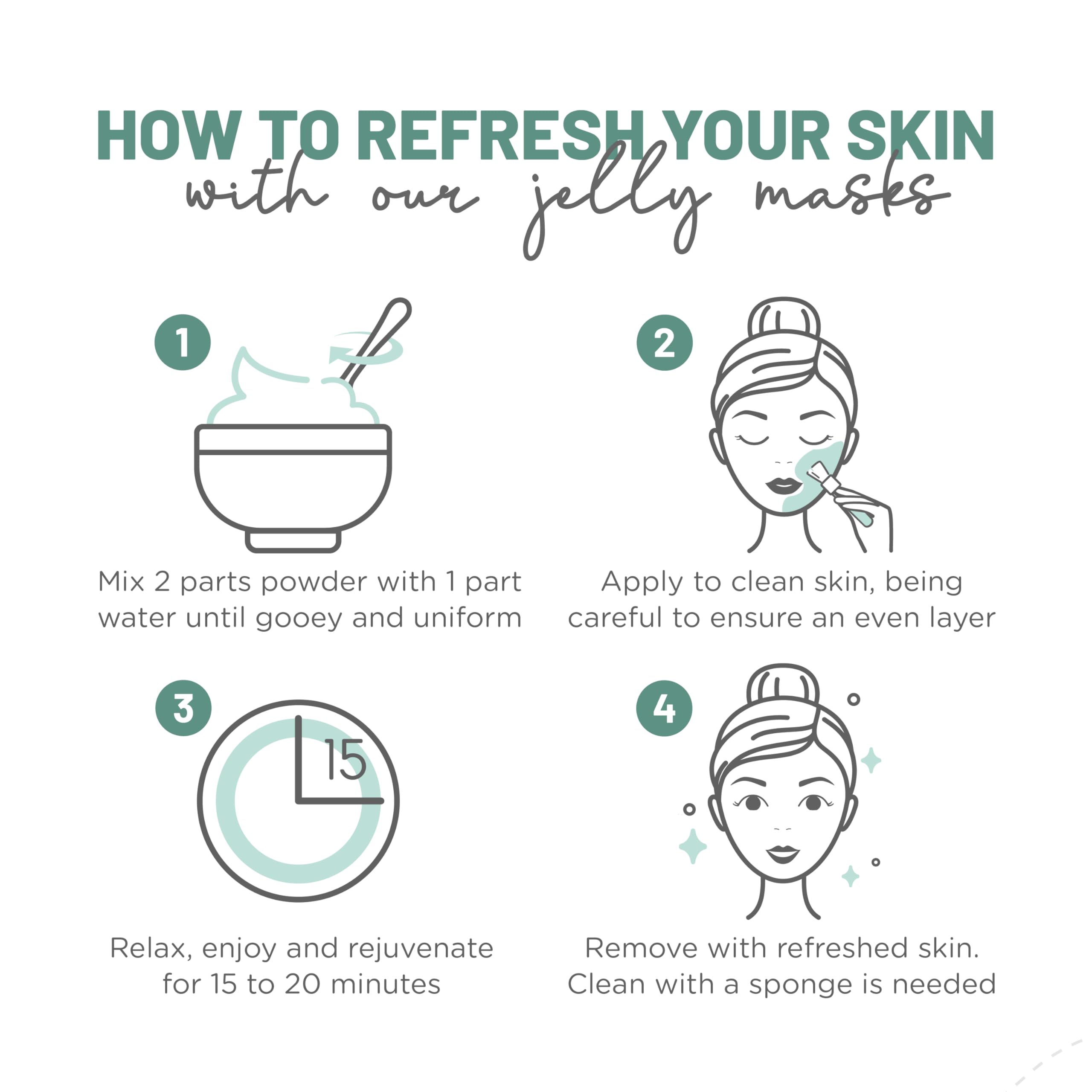 BRÜUN avocado jelly mask powder ready for nourishing care.