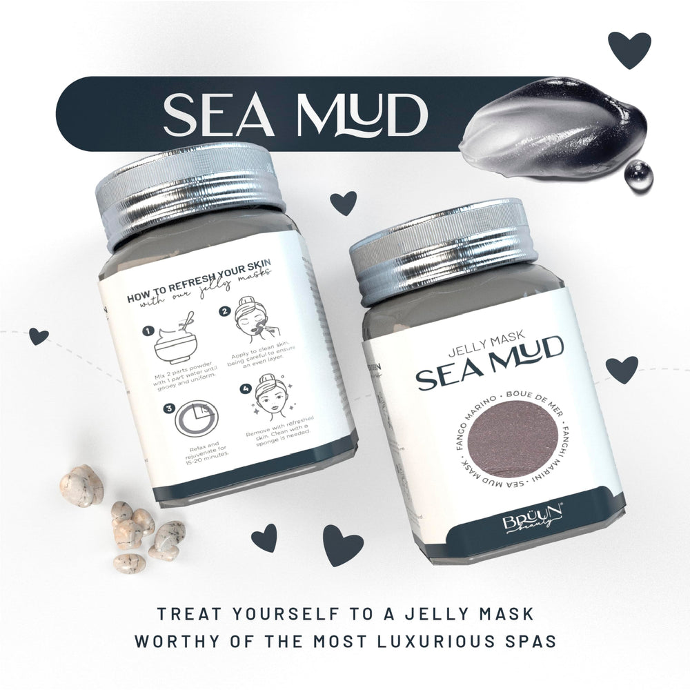 BRÜUN jelly mask jar versatile full-body use for face to legs.