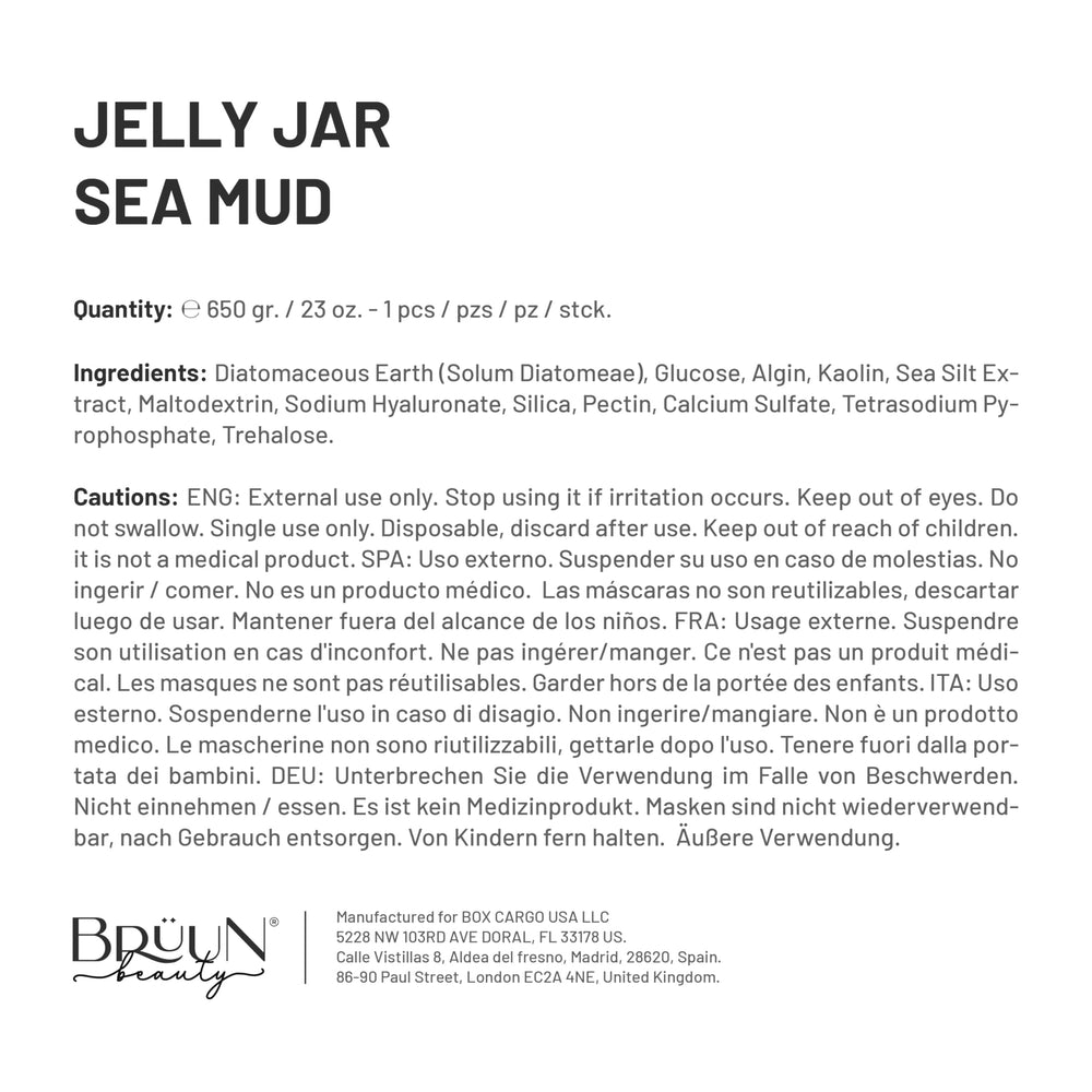 BRÜUN jelly mask jar premium formula ready with purified water.