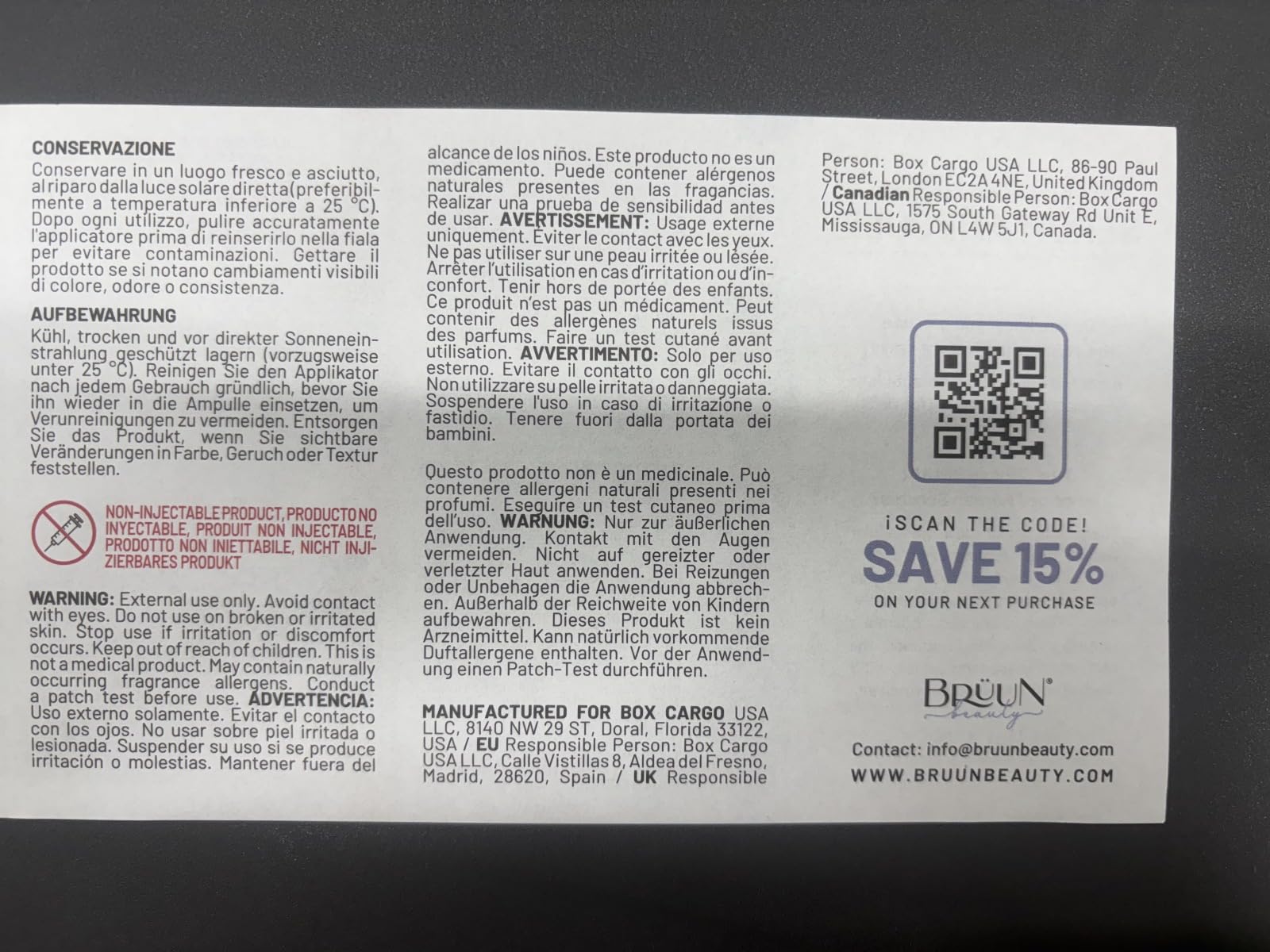 BRÜUN SC Control compact packaging suitable for travel skincare
