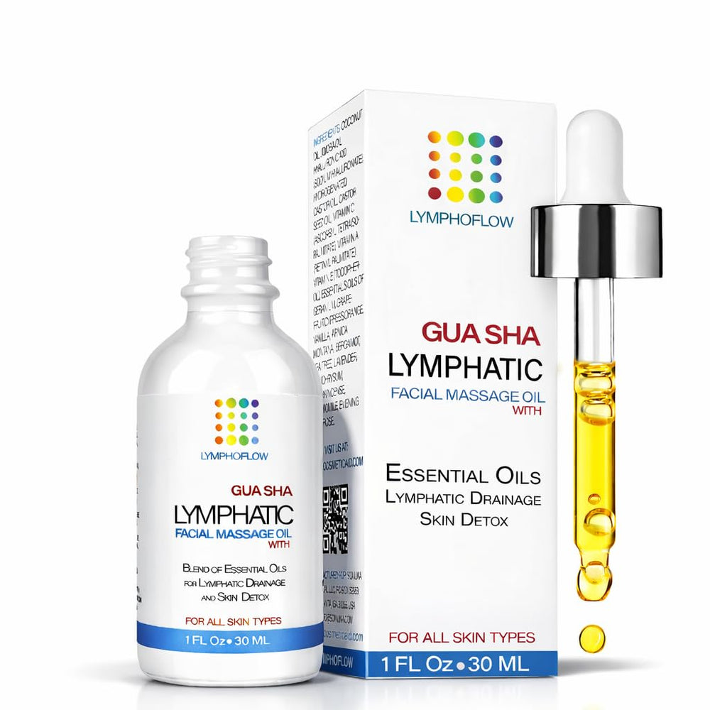 Bruizex facial lymphatic oil bottle pour promotes smooth application for routine skincare.