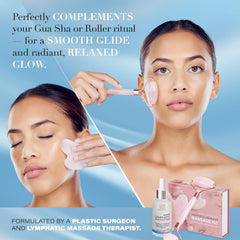 Bruizex jade roller massage with oil for smoother, refreshed skin.