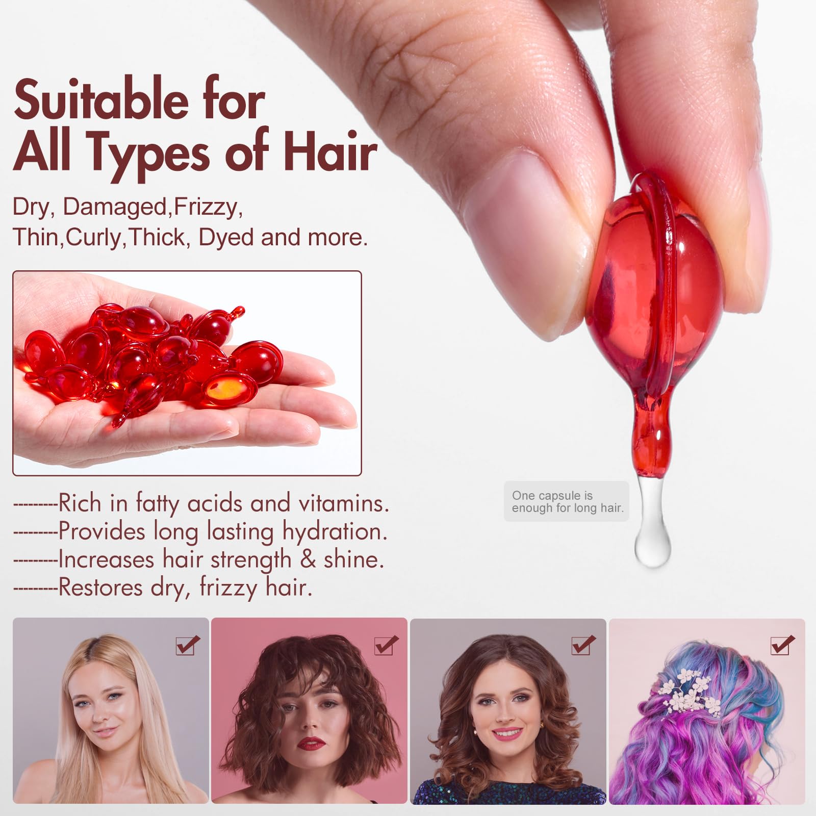 Hair after BS-MALL serum with macadamia oil for shine and smoothness