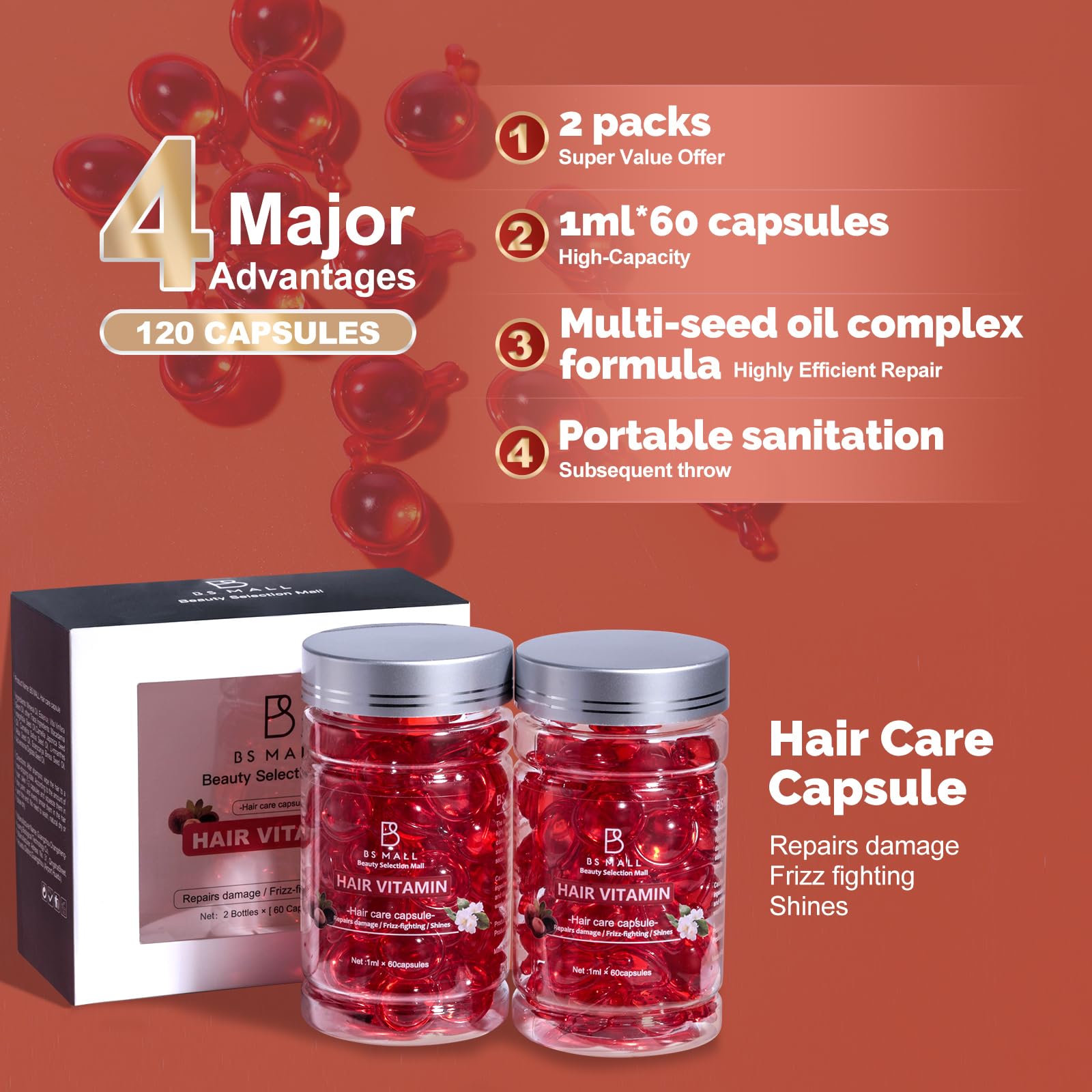 Leave-in BS-MALL serum delivers lightweight, non-greasy finish