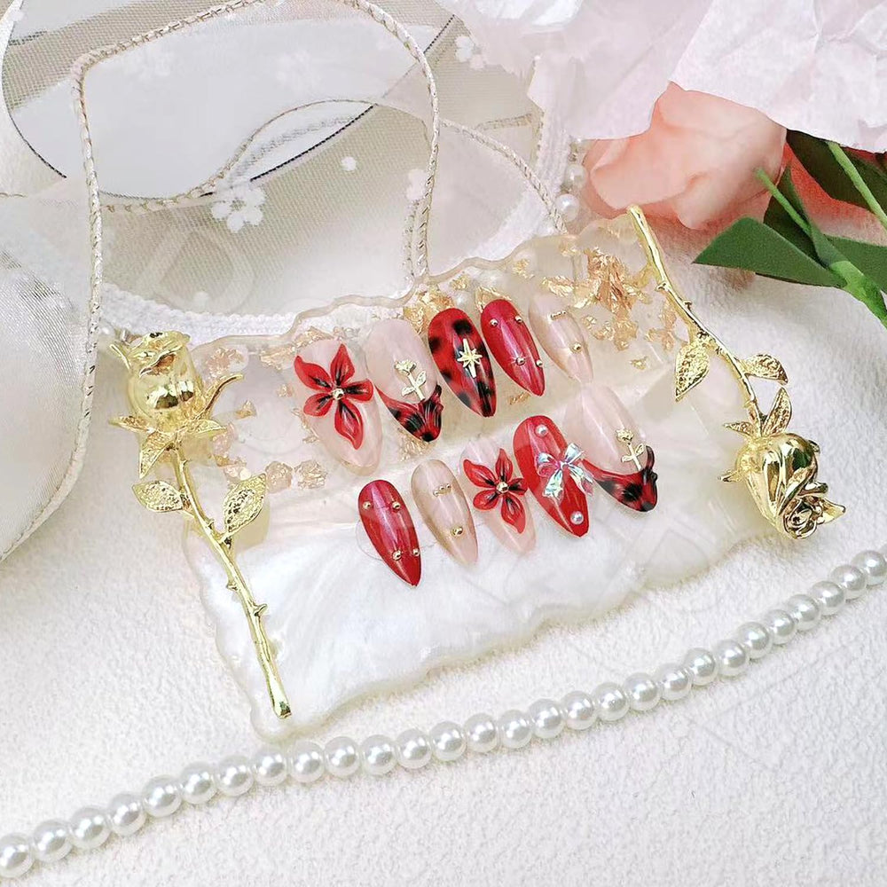 BSBTBZ 24-pcs rose gold beads nail design adds subtle glamour and shine.